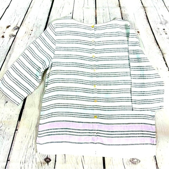 J. Jill Linen Striped Top, Medium - Picture 5 of 10